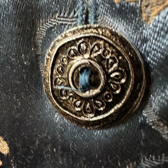 Indigo Moon Boho floral embroidered patchwork jacket size medium - Picture 3 of 4